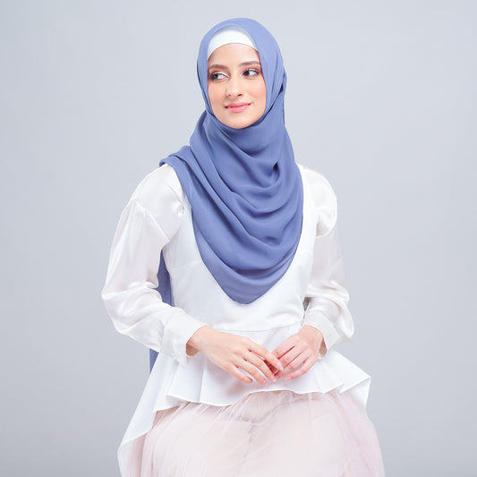 Jasmine Voile Shawl in Dark Periwinkle