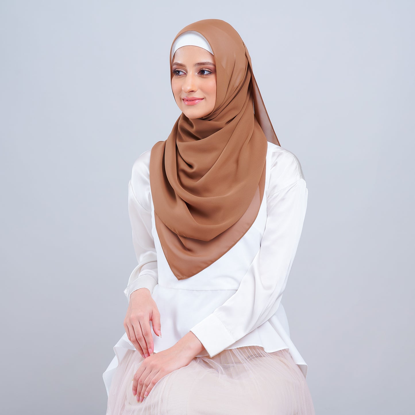 Jasmine Voile Shawl in Biscoff