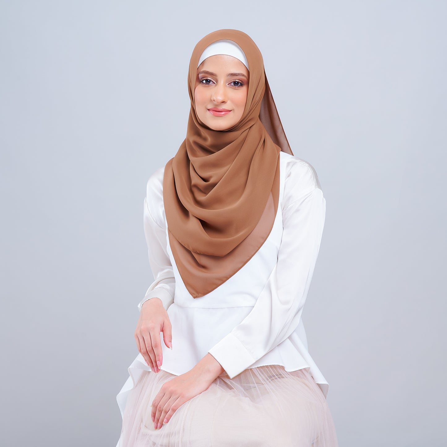 Jasmine Voile Shawl in Biscoff