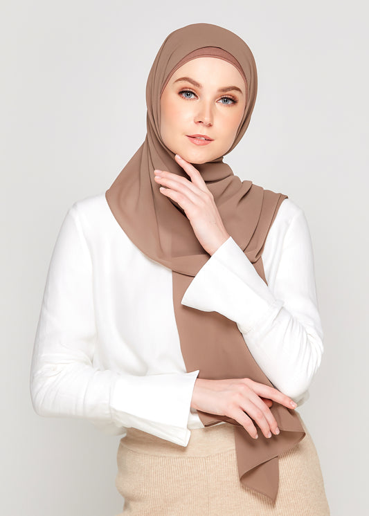 Tie-Back Chiffon Gabana in Mocha Taupe