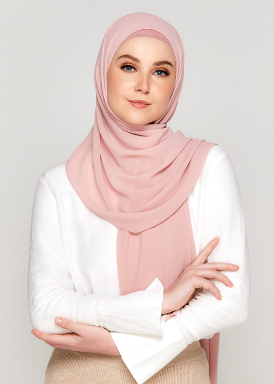 Tie-Back Chiffon Gabana in Peony Pink