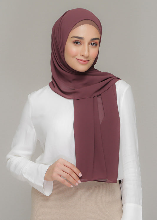 Tie-Back Chiffon Gabana in Plum