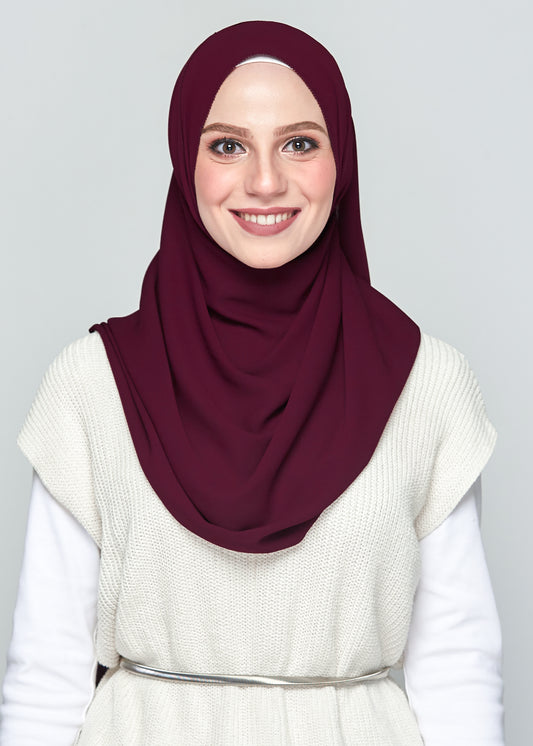 Premium Chiffon in Mulberry (Eyelash Hem)